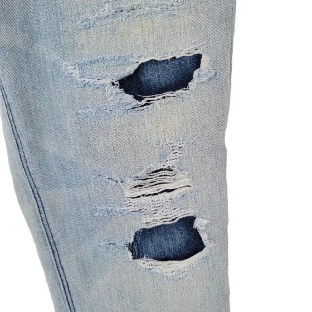 American Eagle Tomgirl Distressed Jeans Womens 6 Blue Ripped Relaxed Fit Casual - Picture 5 of 16